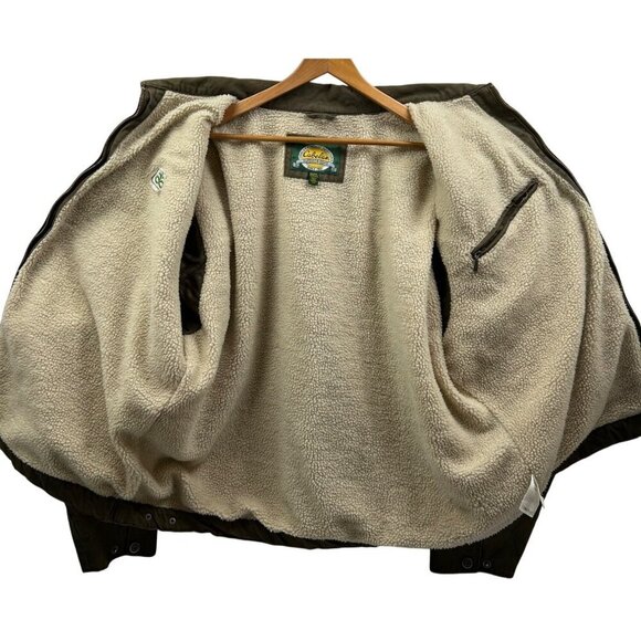Cabelas Jacket Men 2XLarge Brown Sherpa Lined Cotton Collar Full Zip Heavy Work - Picture 9 of 13
